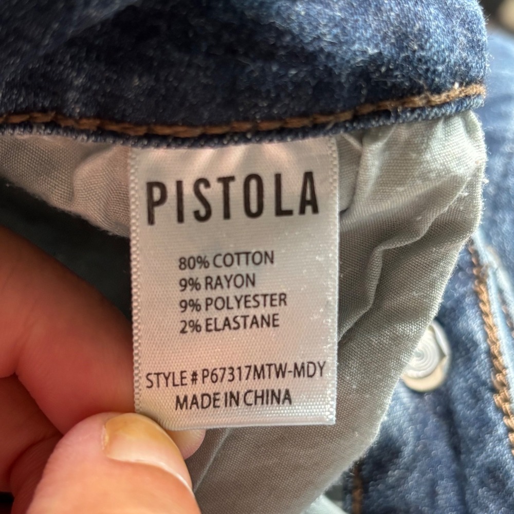 Pistols Arielle Skinny Jeans Medium Wash Moody Blue Ankle Mid Rise 18W 0362 - Picture 9 of 10